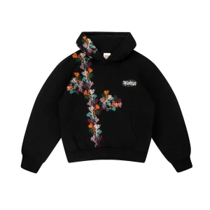 Hoodie Noir Flowers